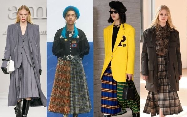 Chân váy xếp ly trở lại trong xu hướng thời trang thu đông 2021